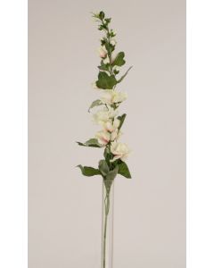 Hollyhock in Cream Green Peach