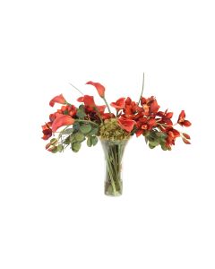 Cymbidium Orchids and Hydrangeas with Lilies