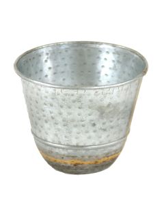 Round Galvanized Tin Pot