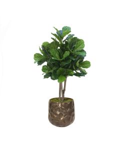 4.5' Fiddle Leaf Tree in Bronze Planter