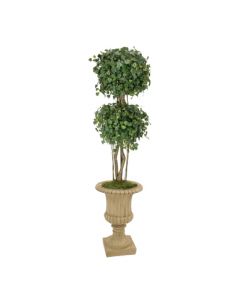 Double Ball Ivy Topiary in Beige Urn