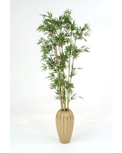 Bamboo in Tall Milu Earthenware Vase