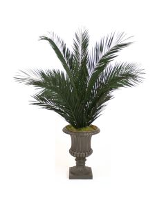 6' Phoenix Palm Tree in Rust Finish Resin Classic Urn