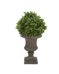 Boxwood Ball Tree in Rust Finish Resin Classic Urn