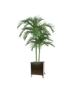 9ft Areca Palm in Square Metal Planter with Stand