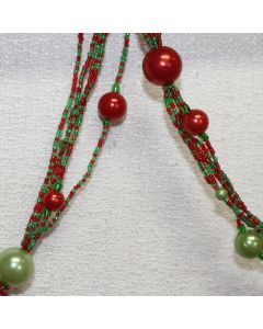 Designer Ornament Group featuring Red and Green Beaded Garland