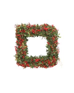 Holly Berry Squared Wreath