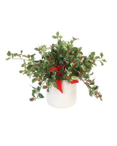 Holly Berry in Grey Wash Planter