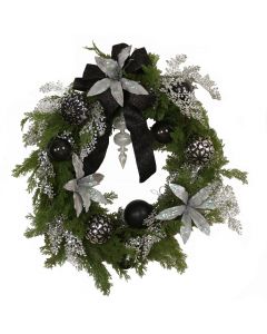 Black and Silver Cedar Wreath