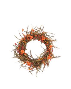 Fall Wreath with Mixed Berries and Flowers