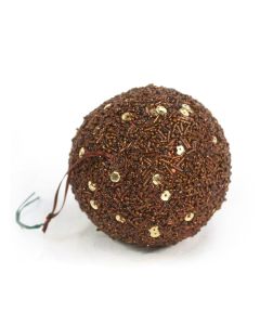 Designer Ornament Group featuring 100mm Sequined Bronze Ornaments