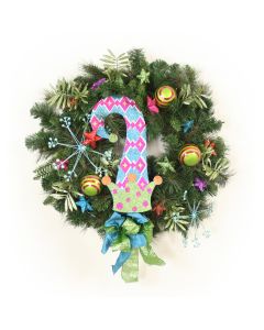 Bright and Colorful Wreath with a Jester Hat
