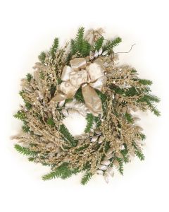 Pine Wreath with Champagne Accents