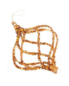 6" Onion-Shaped Wire Glittered Copper Gold Ornament (Sold in Multiples of 12)