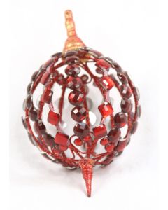 8" Plastic Hanging Oval Ornament Red