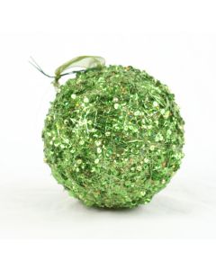 150mm Sequin Ball Ornament Green