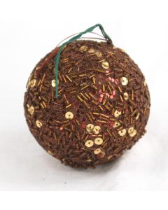 80mm Sequin Ball Ornament Bronze