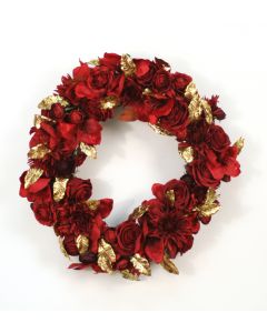 Mixed Flower Wreathpremade Red