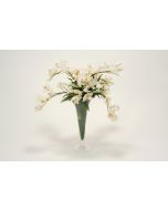 Waterlook White Orchids In Glass Spotted Leopard Vase Distinctive Designs