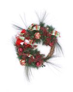 Mixed Distinctive Designs Artifical Frosted Wreath with Gold Cedar Accents and Ribbon XA-263 Mixed Distinctive Designs Artifical Frosted Wreath with Gold Cedar Accents and Ribbon XA-263