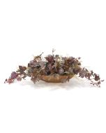 Burgundy Gold Maple Leaves in Gold Ritz Bowl