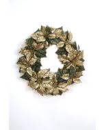 Gold Poinsettia Glitter Wreath
