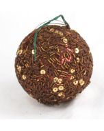 80mm Sequin Ball Ornament Bronze