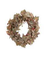 Frosted Normandy Grape Leaf Wreath in Gold Nutmeg