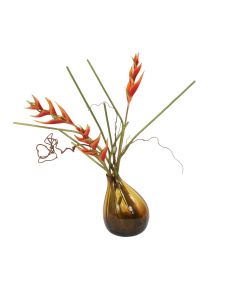 Waterlook&reg; Heliconias in Amber Gourd Vase